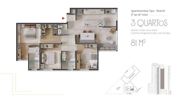 Apartamento Garden à venda com 3 quartos, 80,88m² - Santa Lúcia,Belo Horizonte