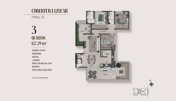 Cobertura à venda com 3 quartos, 90,43m² - Serra,
