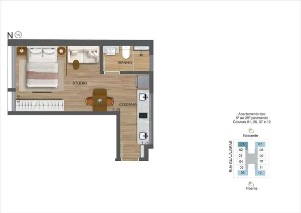 Apartamento à venda com 1 quarto, 29,55m² - Lourdes,Belo Horizonte