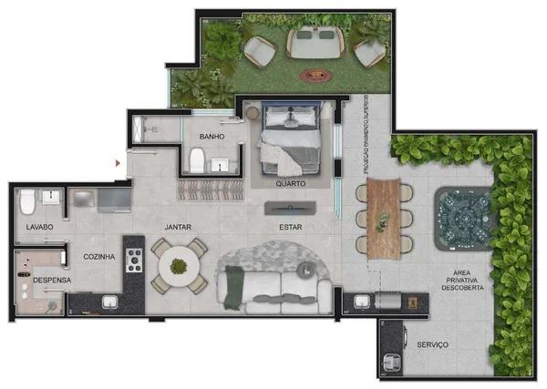 Apartamento Garden à venda com 1 quarto, 52,38m² - Boa Viagem,Belo Horizonte