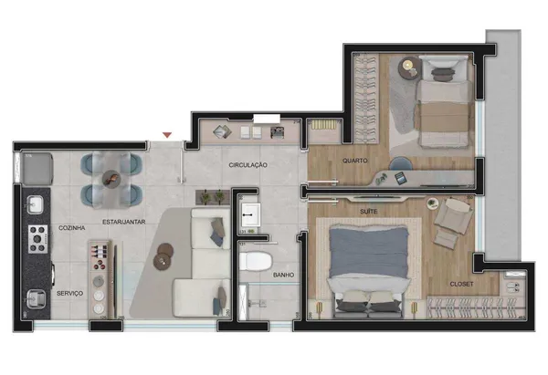 Apartamento à venda com 2 quartos, 48,71m² - Boa Viagem,Belo Horizonte
