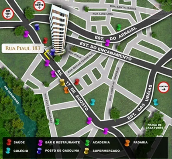 Apartamento à venda com 2 quartos - ,