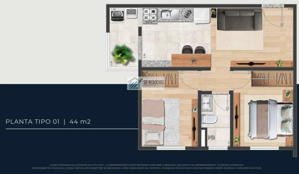 Apartamento à venda com 2 quartos - Jardim Iracema,